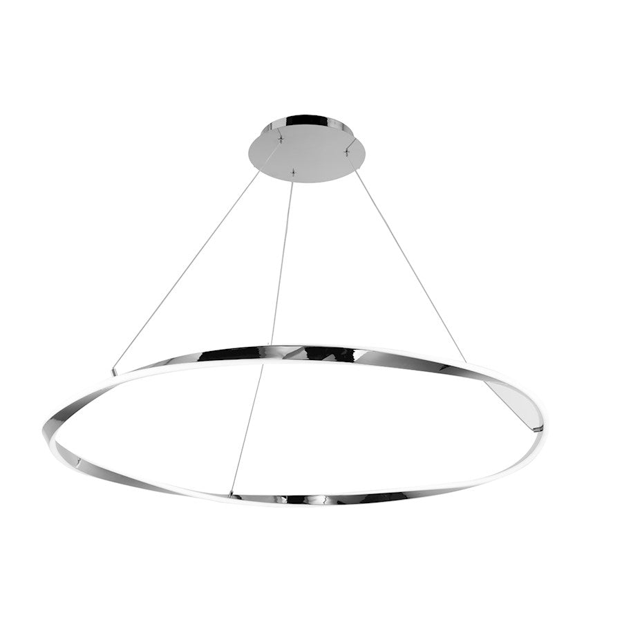 dweLED Eternal 41" LED 1 Light Pendant 3000K, Chrome/White - PD-18041-CH