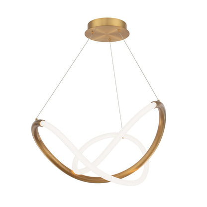 WAC dweLED Solo 22.5" LED Chandelier 3000K, Aged Brass - PD-19324-AB