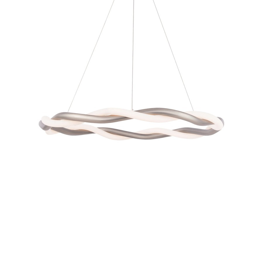 WAC dweLED Escapade 1 Light 28" LED Pendant 3000K, Nickel/Silicone - PD-31228-BN