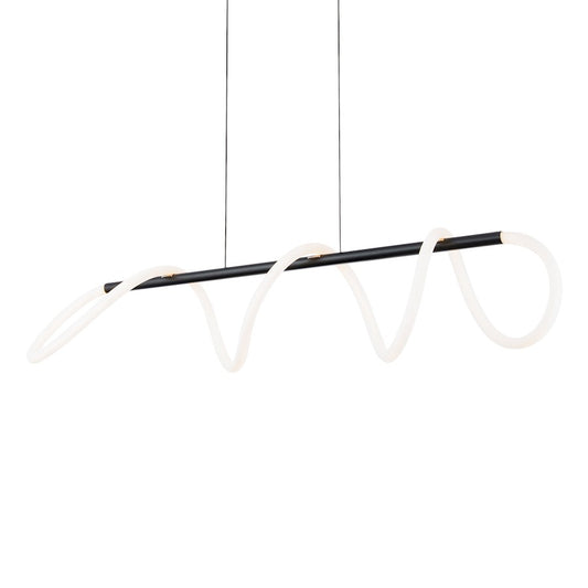 WAC dweLED Tightrope 46" LED Linear Pendant 3000K, BK/Silicone - PD-35246-BK