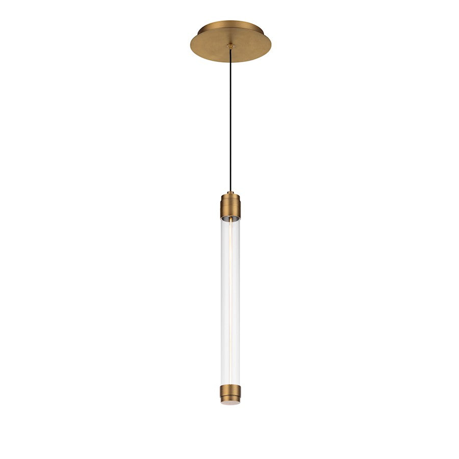 WAC dweLED Jedi 15" LED Mini-Pendant 3000K, Aged Brass - PD-51315-AB