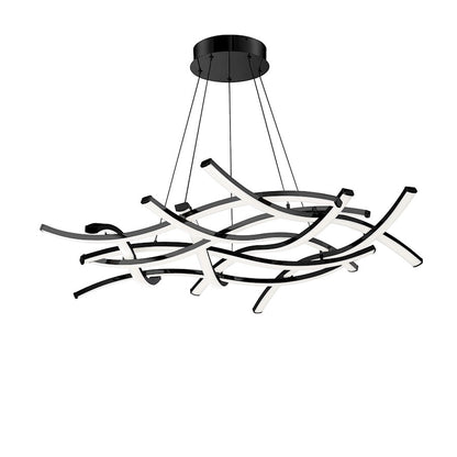 9 Light LED Chandelier, Black