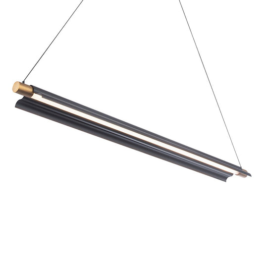 WAC dweLED Pavilion 44" LED Linear Pendant 3000K, BK BS/Etched - PD-65244-BK-AB