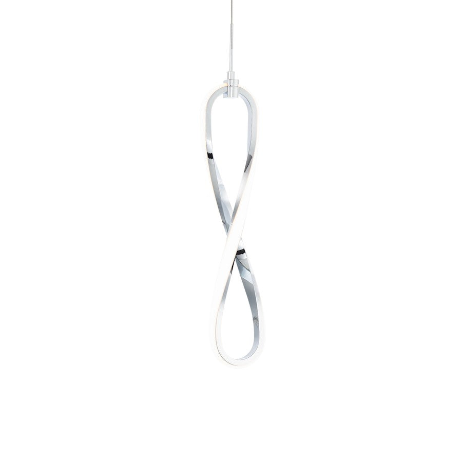 WAC dweLED Marise 1 Lt 4" LED Mini Pendant 3000K, Chrome/Silicone - PD-79221-CH