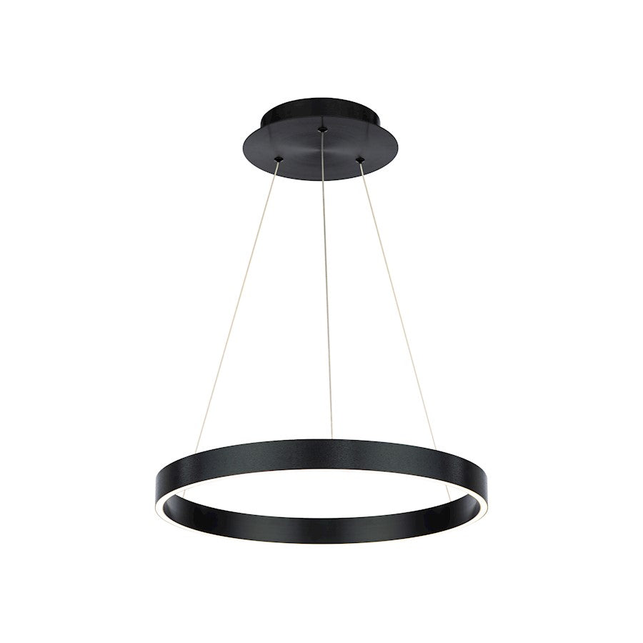 dweLED Sirius 18" LED 1 Light Pendant 3000K, Black/White - PD-81118-BK