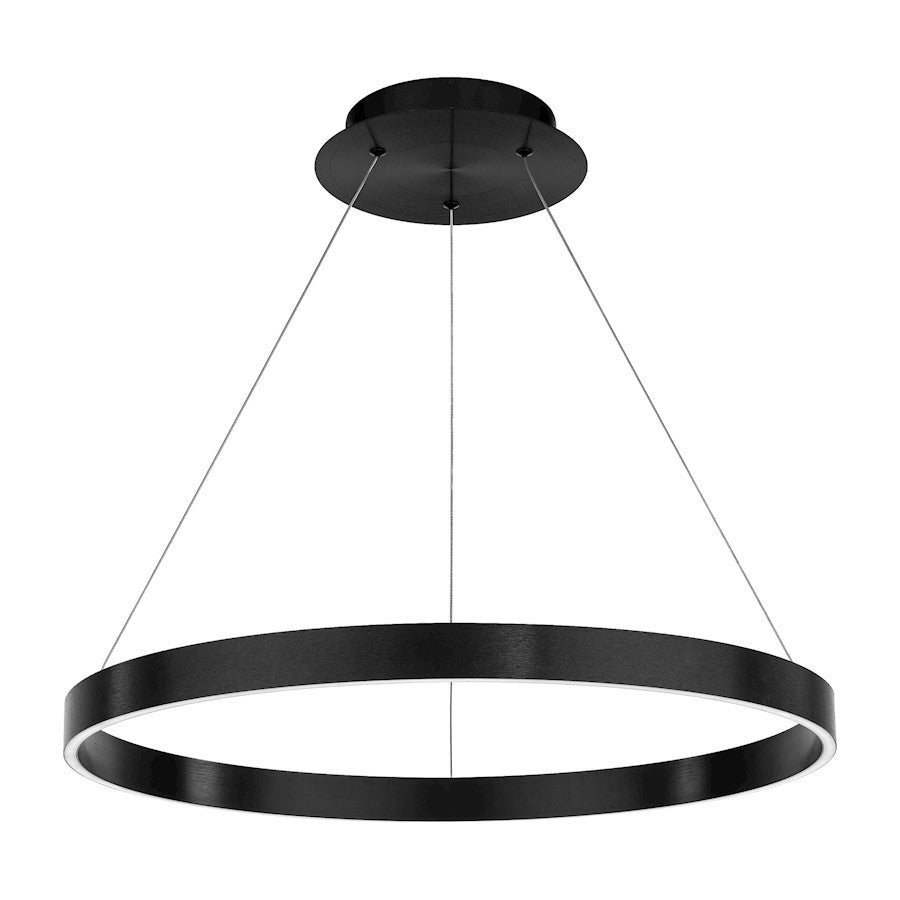 dweLED Sirius 24" LED 1 Light Pendant 3000K, Black/White - PD-81124-BK