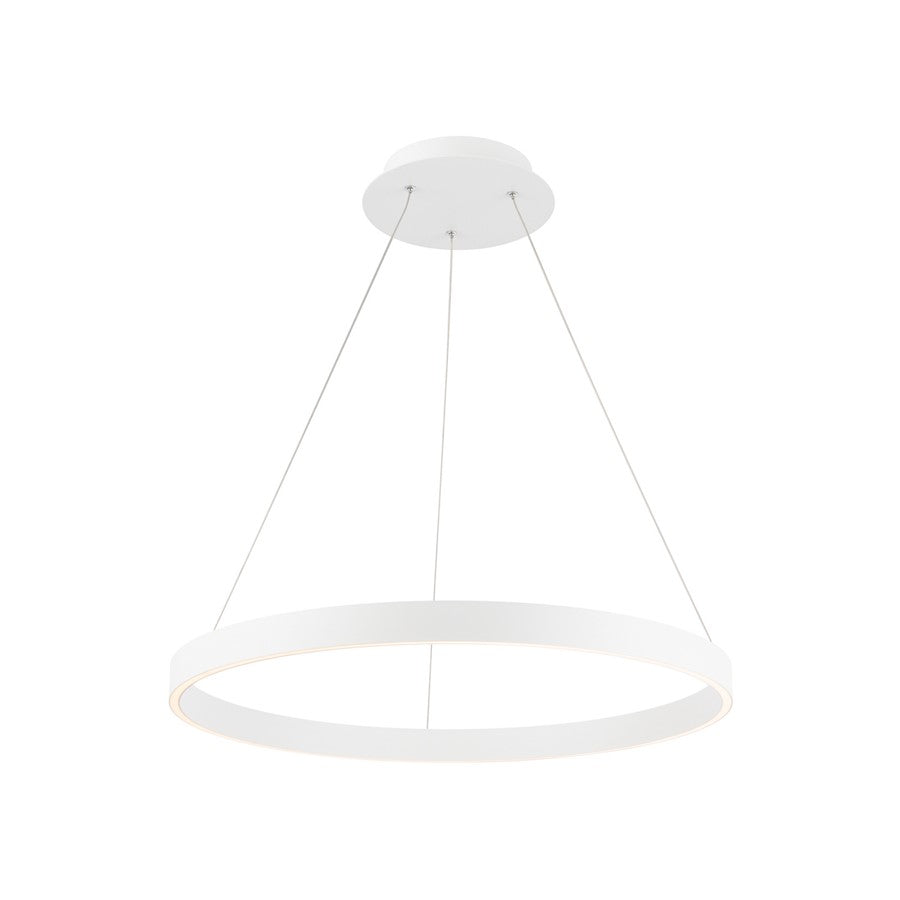 WAC dweLED Sirius 1 Light 24" LED Pendant 3000K, White/Silicone - PD-81124-WT