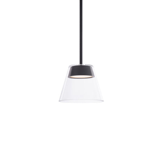 WAC dweLED Chandra 1 Light 7" LED Mini Pendant 3000K, Black/Glass - PD-87208-BK