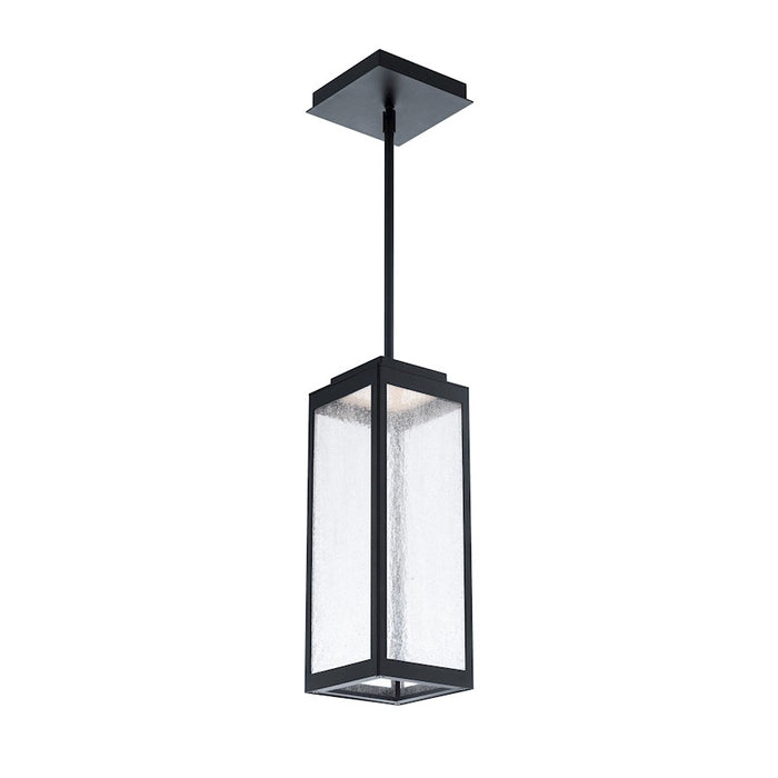 WAC DweLED Amherst 1 Lt 6" LED Outdoor Pendant, Black/Clear Seeded