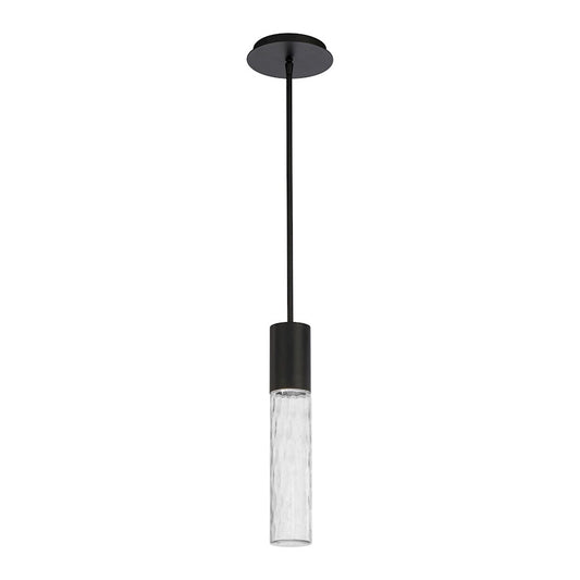 dweLED Sleek 14" LED In/Out Pendant 3000K, Black/Clear - PD-W63114-BK