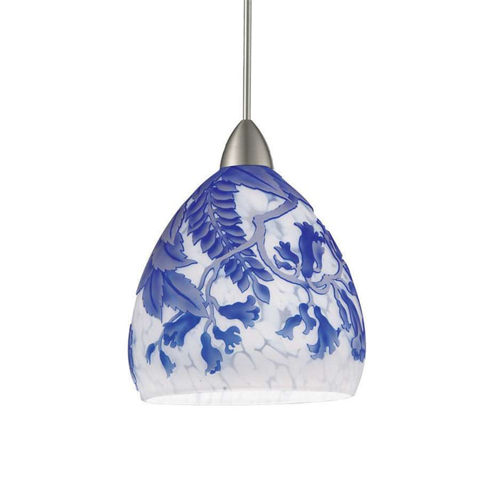 WAC Lighting Cameo Quick Connect Pendant, Blue Glass