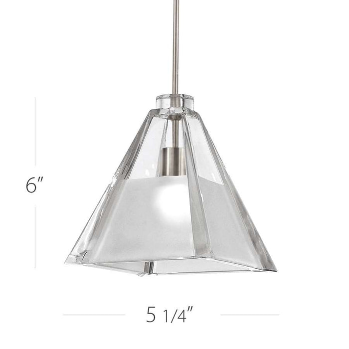 WAC Lighting Tikal Quick Connect Pendant, Clear Frosted/Brushed Nickel