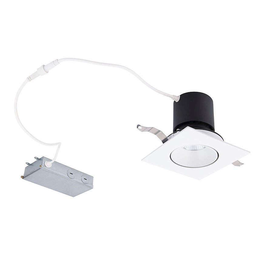 WAC Lighting Patriot 1 Lt 3" LED 5-CCT SQ Adj Recessed Kit, WH - R3HSAR-F9CS-WT