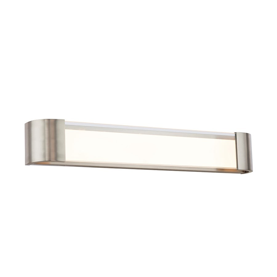 dweLED Melrose 32" LED 1 Light Wall Light 3000K, Nickel/White - WS-36032-BN