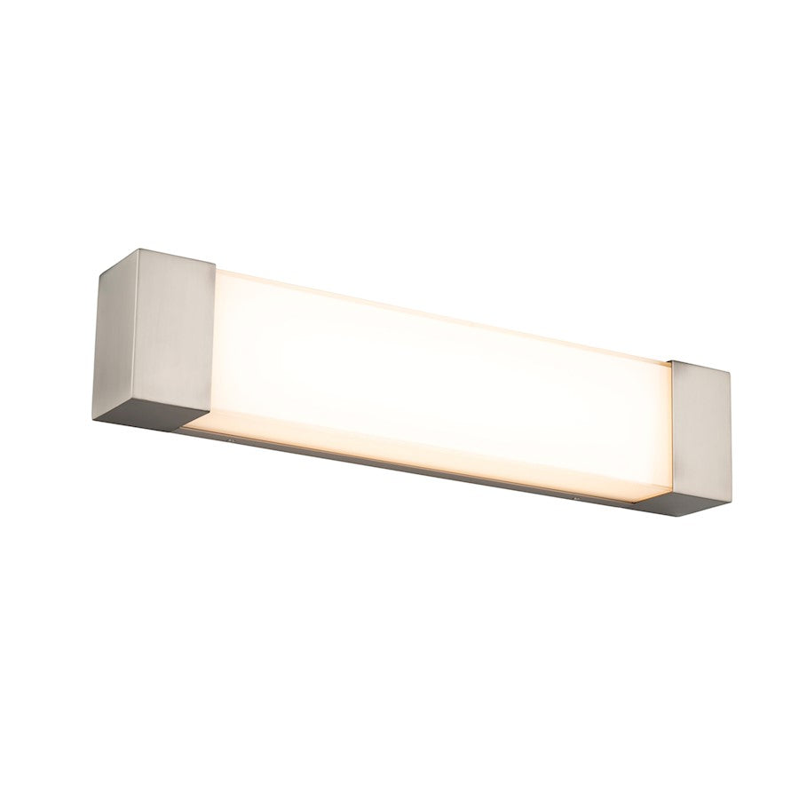 dweLED Darcy 24" LED 1 Light Wall 3000K, Brushed Nickel/White - WS-38024-BN