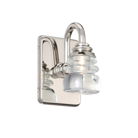 Rondelle LED Single Light Wall Sconce, Polished Nickel