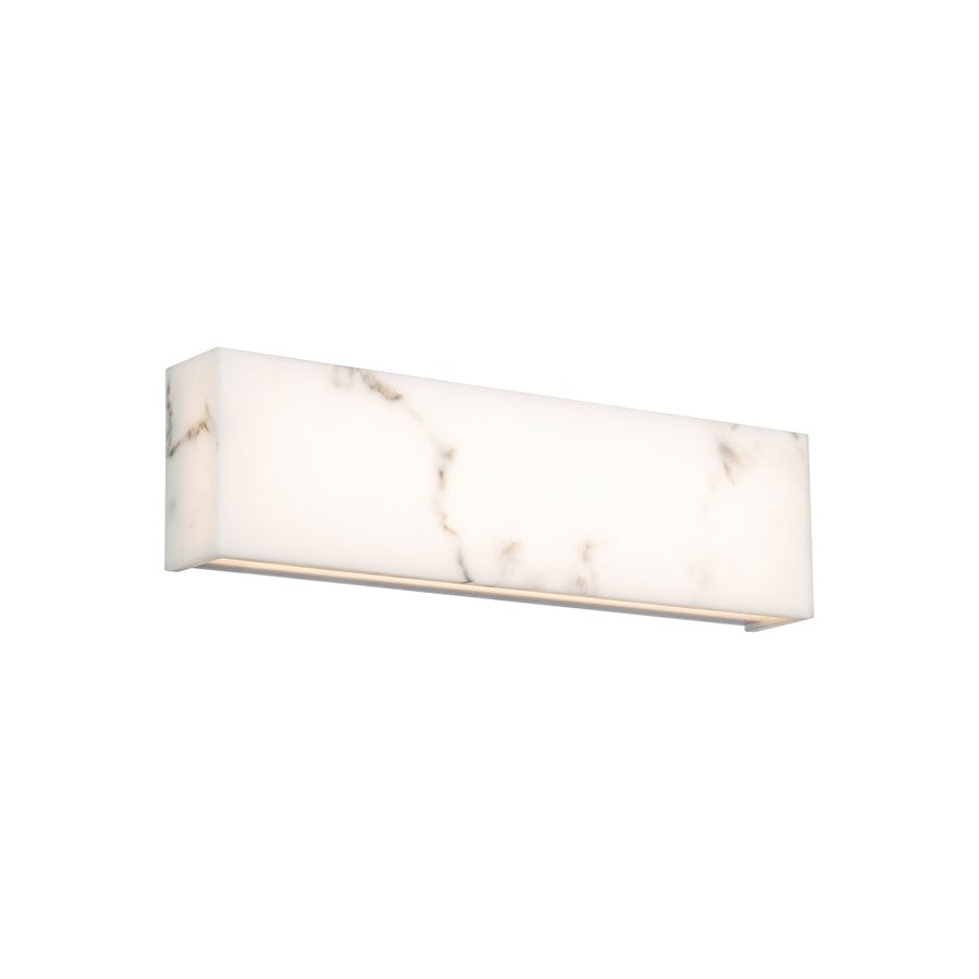 dweLED Museo 18" LED Wall Light 3000K, White/Faux Alabaster - WS-65118-WT