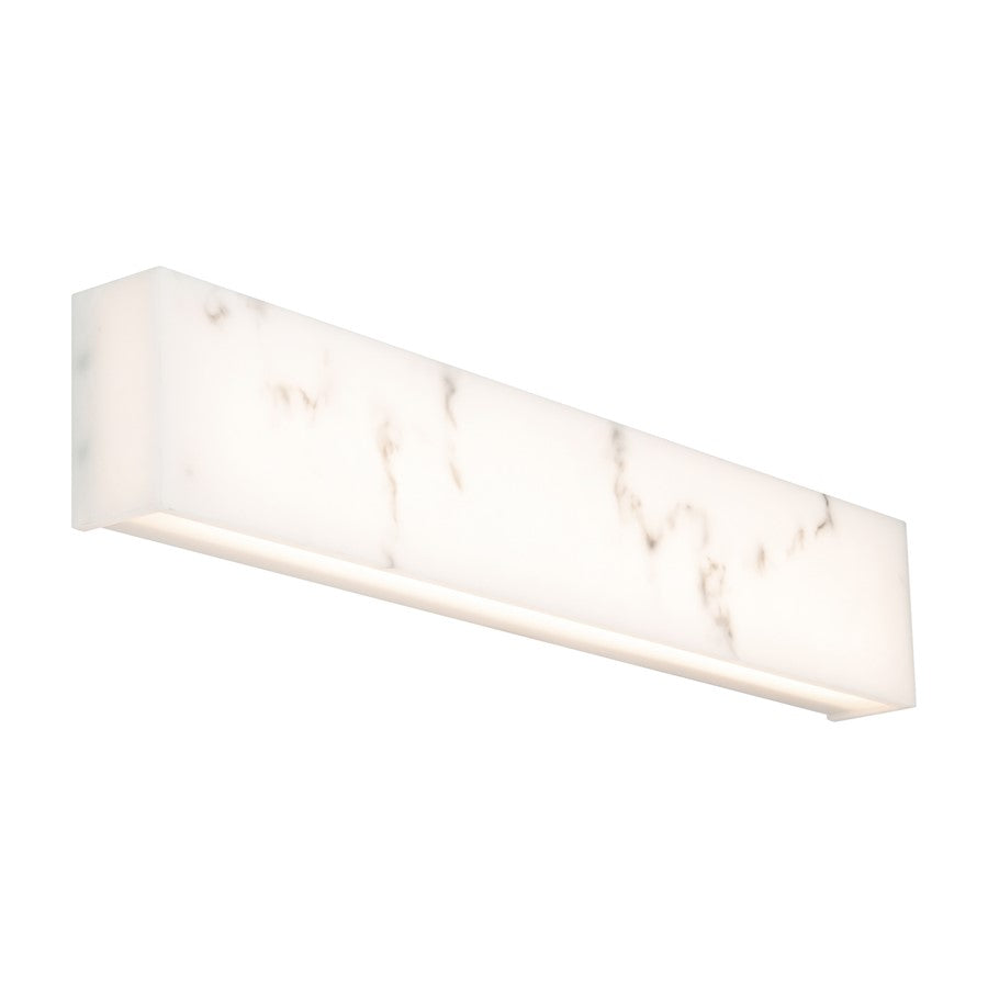 dweLED Museo 28" LED Wall Light 3000K, White/Faux Alabaster - WS-65128-WT