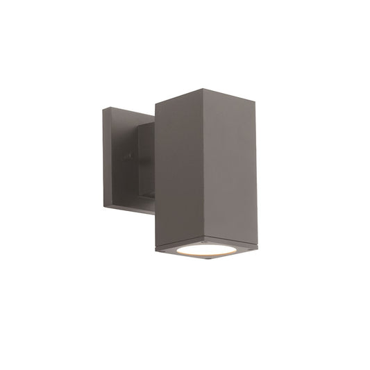 WAC Lighting Cubix Outdoor 1 Light Wall Sconce, Black/White - WS-W220208-30-BK