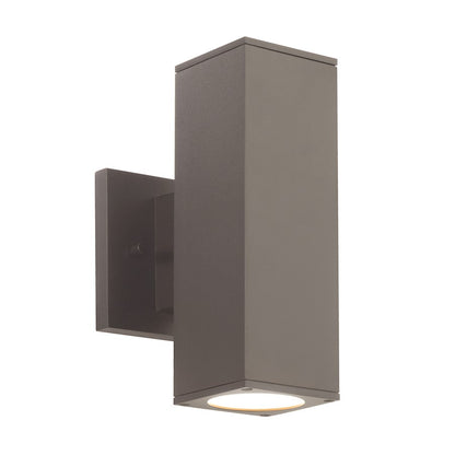 WAC Lighting Cubix Outdoor 2 Light Wall Sconce, Black/White - WS-W220212-30-BK