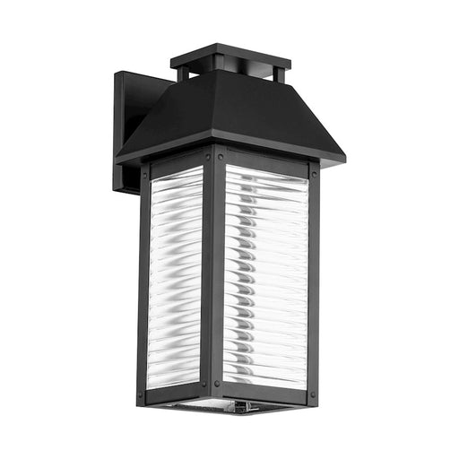 dweLED Faulkner 14" LED In/Out Wall Light 3000K, Black/Clear - WS-W35114-BK