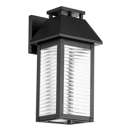 dweLED Faulkner 18" LED In/Out Wall Light 3000K, Black/Clear - WS-W35118-BK