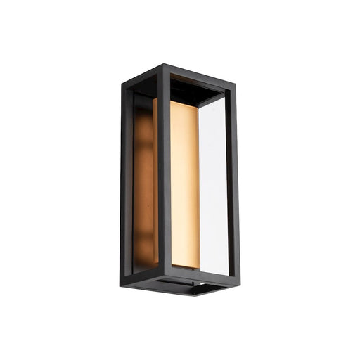 dweLED Hathaway 12" LED 1 Light In/Out Wall 3000K, Black/Brass - WS-W39012-BK-AB