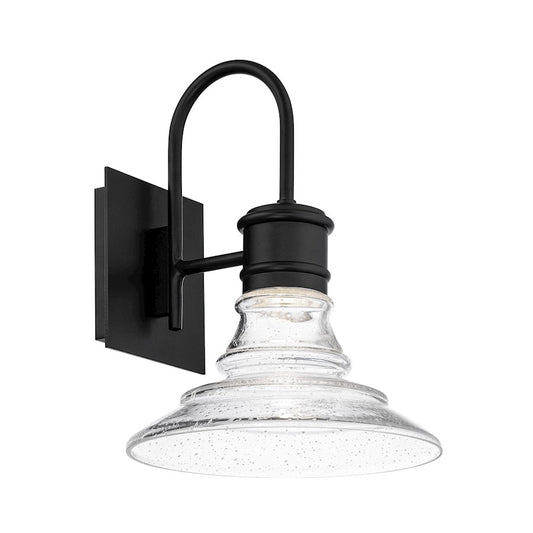 dweLED Nantucket 14" LED In/Out Wall Light 3000K, Black/Clear - WS-W85113-BK