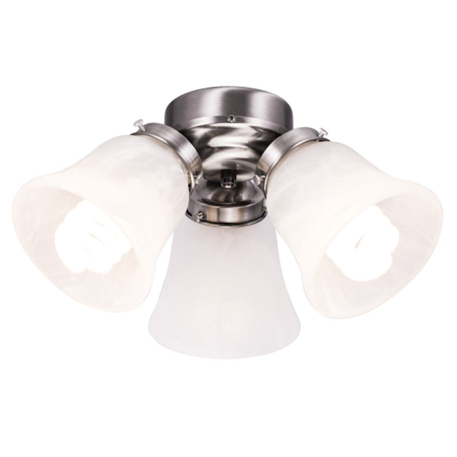 Wind River Fans 3-Light Nickel White Glass LED/White Glass - KG400N