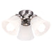Wind River Fans 3-Light Nickel White Glass LED/White Glass - KG400N