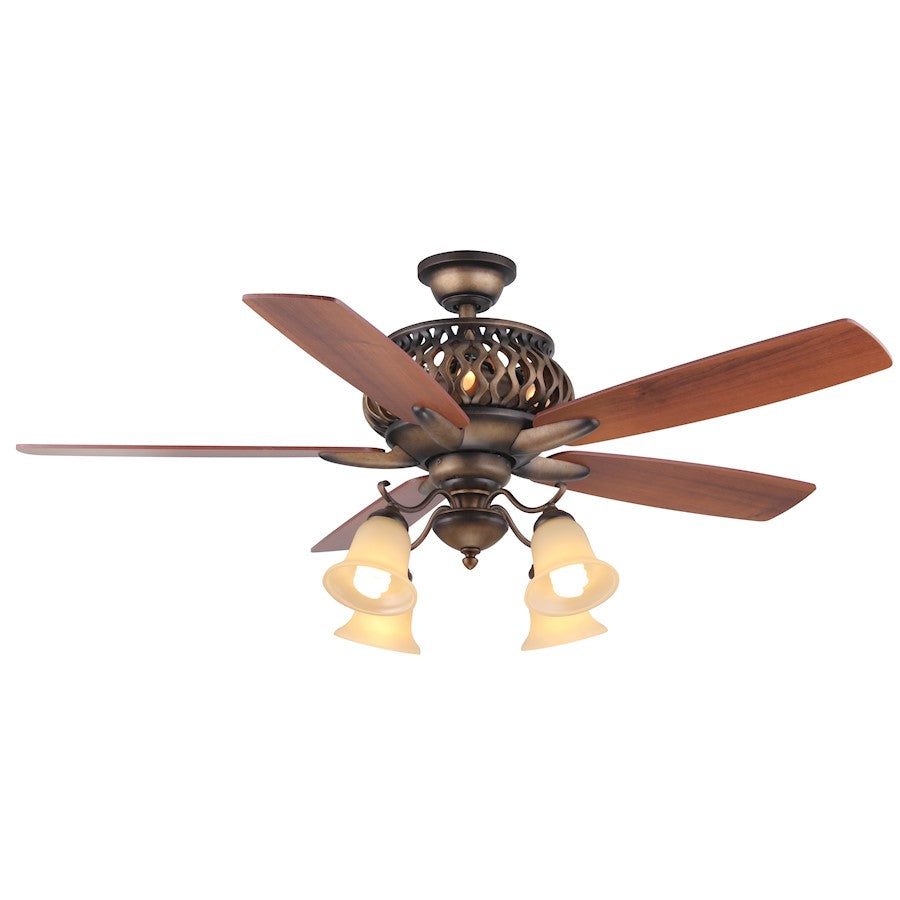 Wind River Fans Estela French Beige 52" Ceiling Fan, White Glass