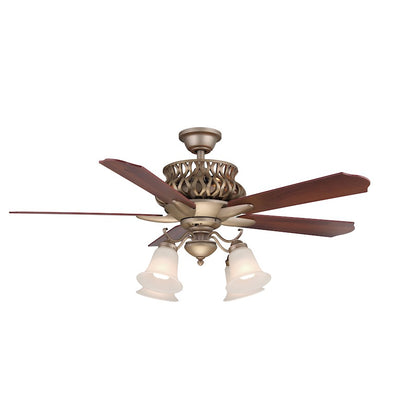 Wind River Fans Estela Iced Gold Ceiling Fan, White Glass