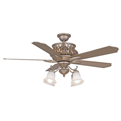 Wind River Fans Estela Iced Gold Ceiling Fan, White Glass