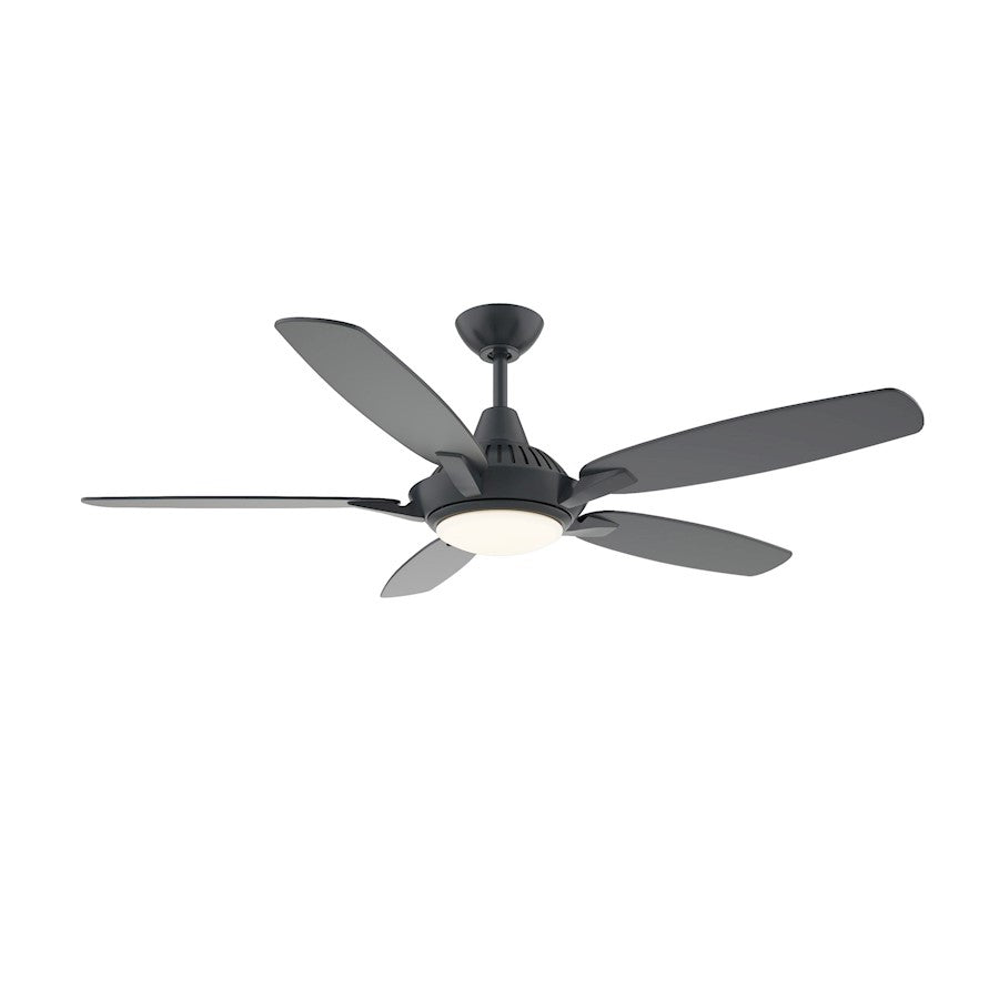 Wind River Fans Solero Matte Black 52" Ceiling Fan, White Glass - WR1440MB