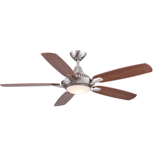 Wind River Fans Solero Nickel 52" Ceiling Fan, White Glass - WR1440N