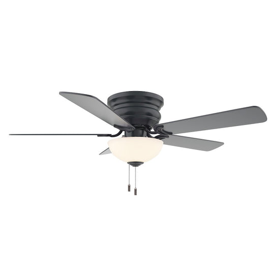 Wind River Fans Frisco Matte Black 44" Ceiling Fan, White Glass - WR1453MB