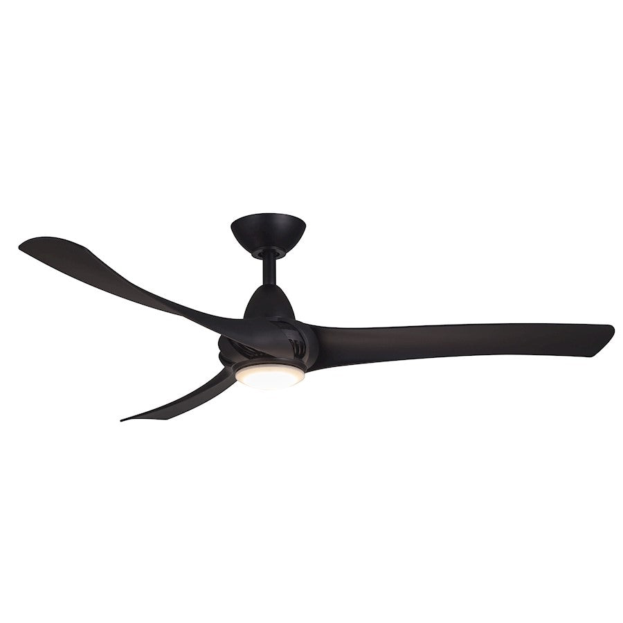 Wind River Fans Droid LED Matte Black Ceiling Fan, Frosted Opal Glass - WR1462MB