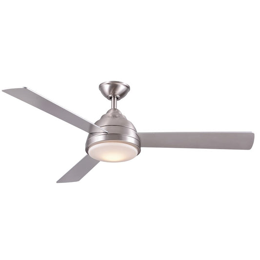 Wind River Fans Neopolis Stainless Steel 52" Ceiling Fan, White Glass - WR1473SS