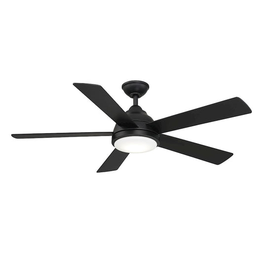 Wind River Fans Neopolis 52" Ceiling Fan, Black/White Glass - WR1476MB