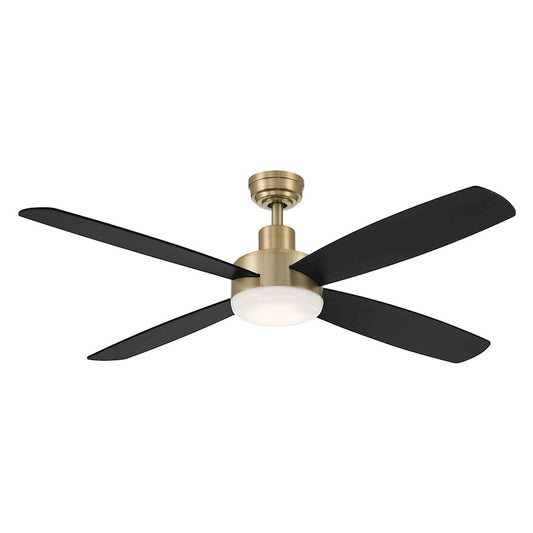 Wind River Fans Aeris Brushed Brass LED Ceiling Fan, Opal Lens - WR1602BB