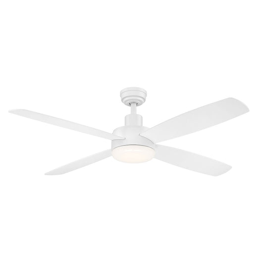 Wind River Fans Aeris Matte White LED Ceiling Fan, Frosted Opal Lens - WR1602MW