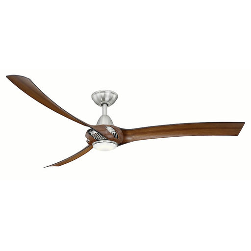 Wind River Fans Droid Xl LED 62" Fan, Nickel/Walnut/Opal Lens - WR1697NWAL