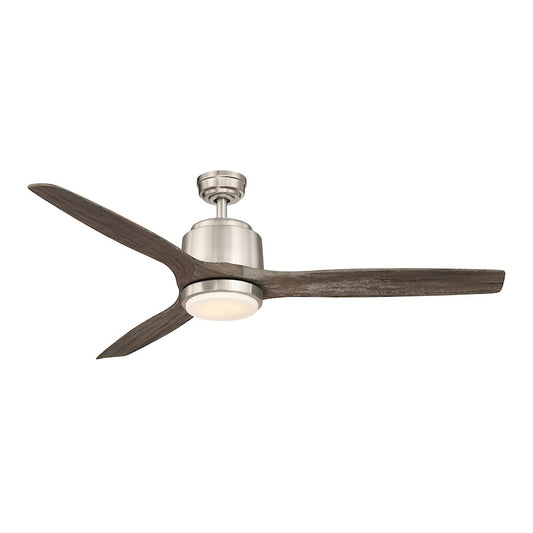 Wind River Fans Reya 56" Nickel Ceiling Fan, Silver/Frosted Opal Lens - WR1765N