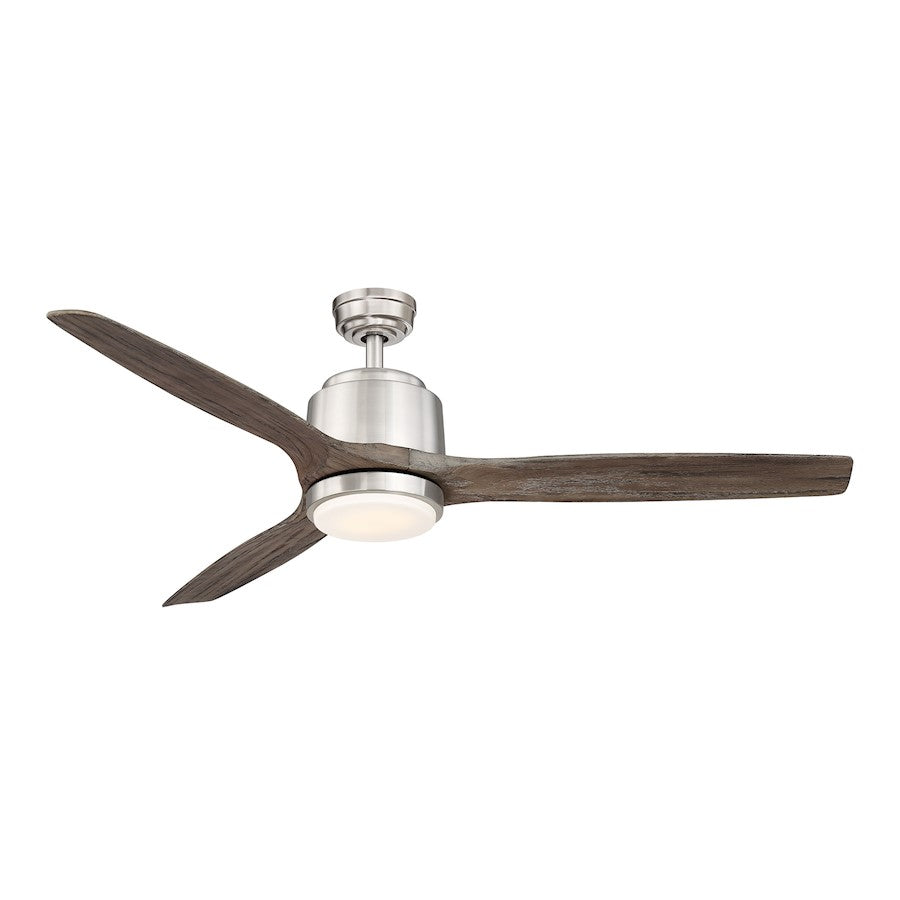 Wind River Fans Reya 56" Nickel Ceiling Fan, Silver/Frosted Opal Lens