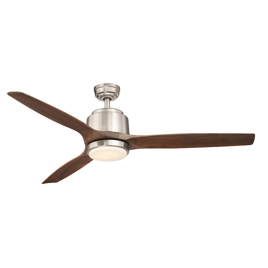 Wind River Fans Reya 56" Nickel Ceiling Fan, Walnut/Opal Lens - WR1765NWAL