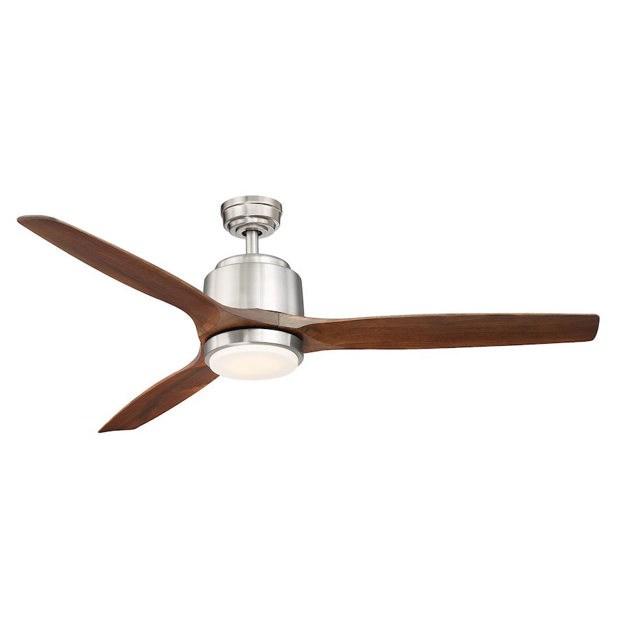 Wind River Fans Reya 56" Nickel Ceiling Fan, Walnut/Opal Lens