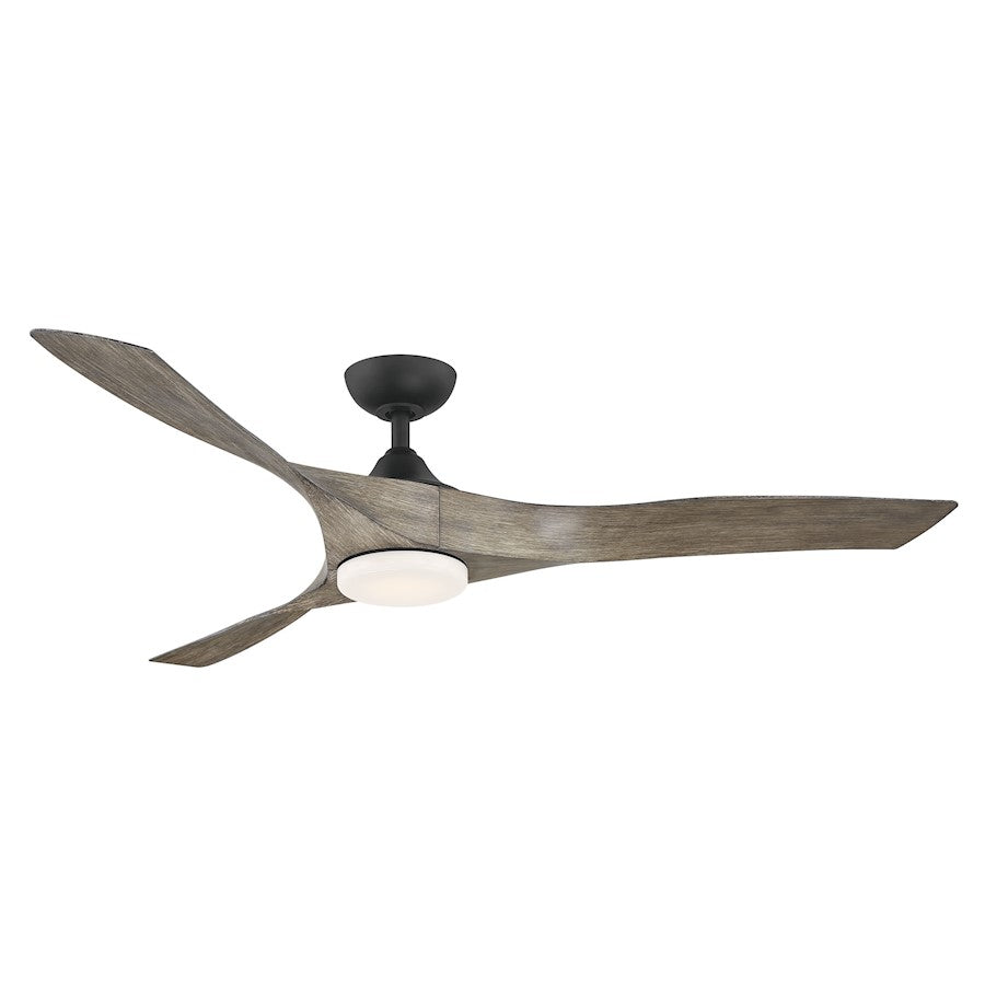 Wind River Fans Willow 60" Smart Ceiling Fan, Black/Oak/Opal Lens - WR1801MBVO