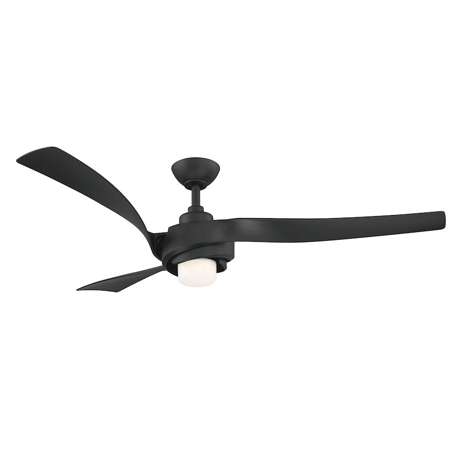 Wind River Fans Kurve 60" Smart Ceiling Fan, Black/Frosted Opal Lens - WR1804MB