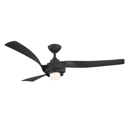 Wind River Fans Kurve 60" Smart Ceiling Fan, Black/Frosted Opal Lens - WR1804MB