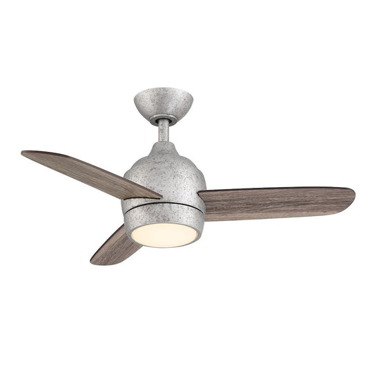 Wind River Fans The Mini 36" LED Ceiling Fan, Matte Black/White Glass - WR2008GI